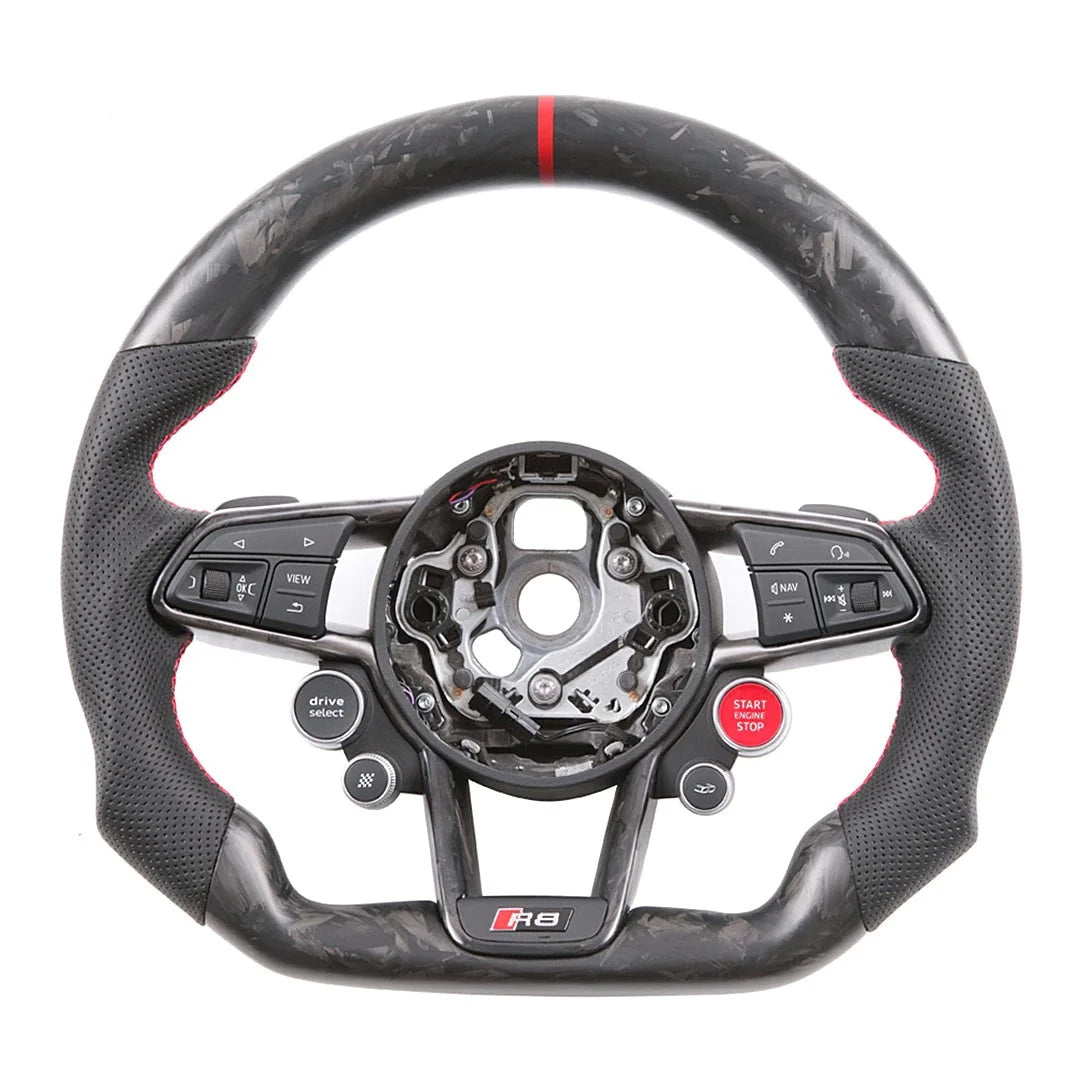 R8 Style LED Custom Carbon Fiber Steering Wheel for Audi FITS  A / S / RS / Q / TT / R8