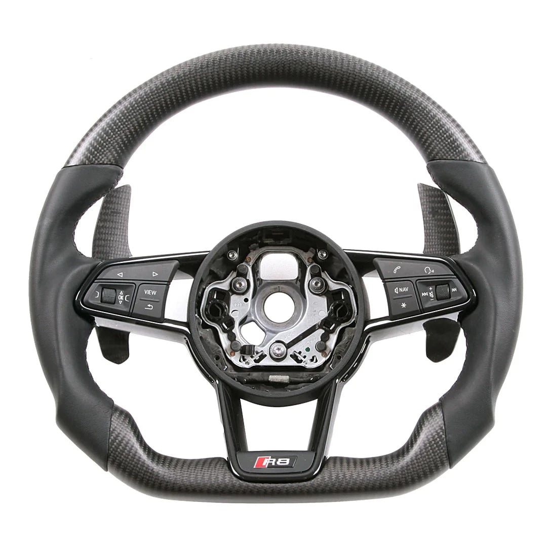 R8 Style LED Custom Carbon Fiber Steering Wheel for Audi FITS  A / S / RS / Q / TT / R8