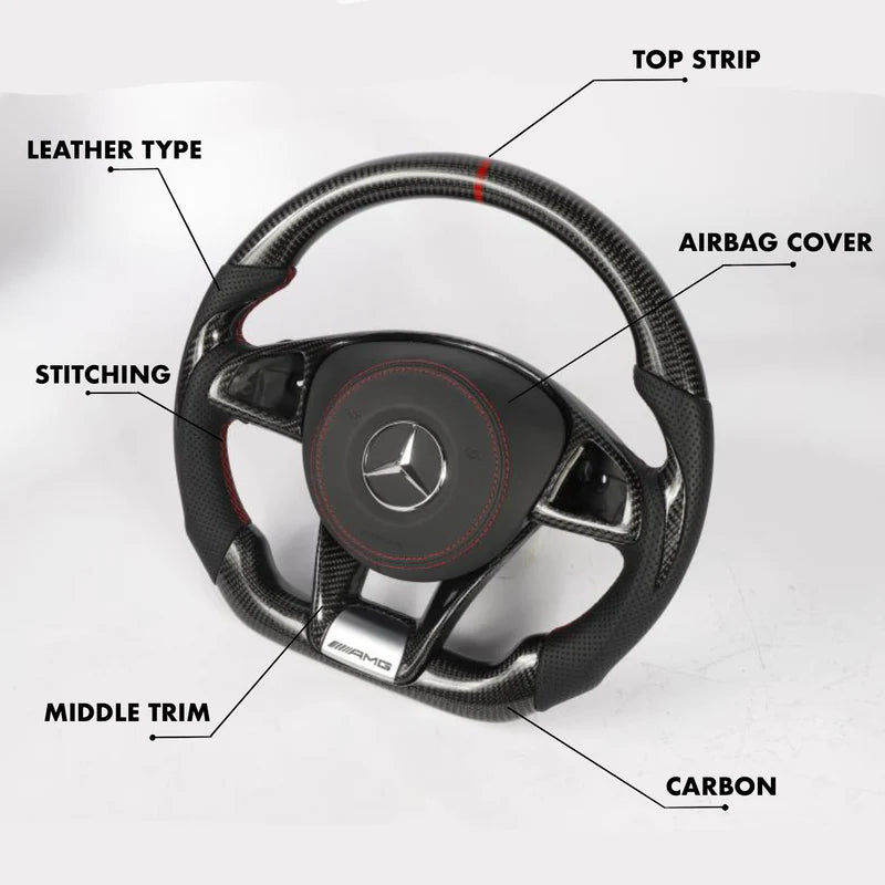 Custom Carbon Fiber Steering Wheel for Mercedes Benz 2017 AMG Performance Style