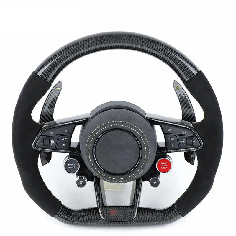 R8 Style LED Custom Carbon Fiber Steering Wheel for Audi FITS  A / S / RS / Q / TT / R8