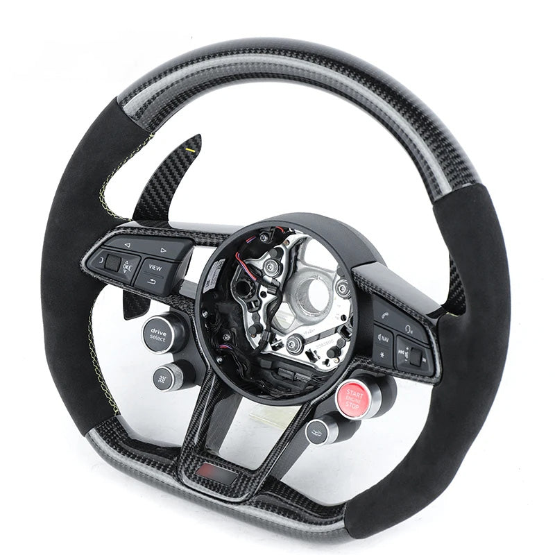 R8 Style LED Custom Carbon Fiber Steering Wheel for Audi FITS  A / S / RS / Q / TT / R8