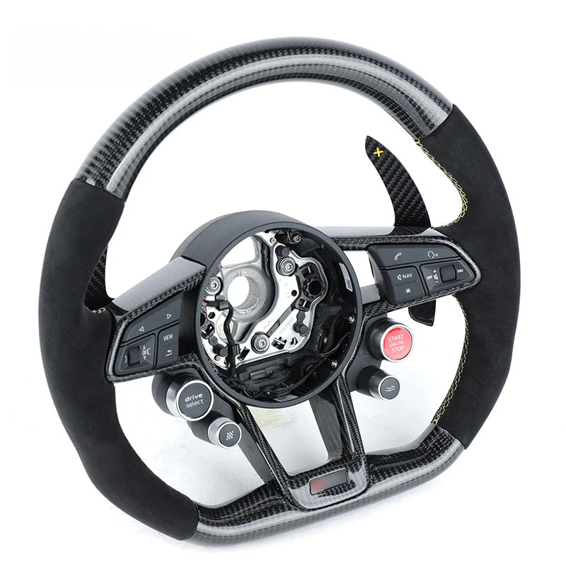 R8 Style LED Custom Carbon Fiber Steering Wheel for Audi FITS  A / S / RS / Q / TT / R8