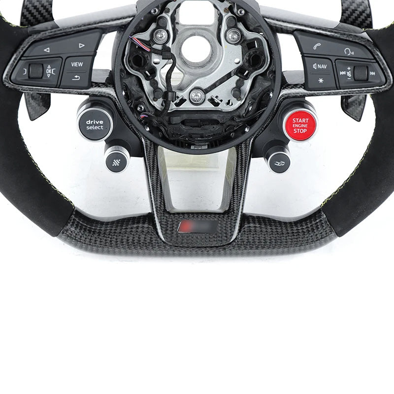 R8 Style LED Custom Carbon Fiber Steering Wheel for Audi FITS  A / S / RS / Q / TT / R8