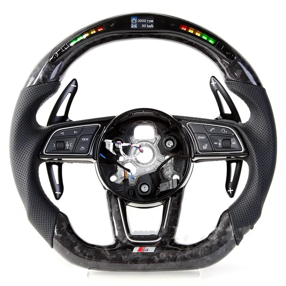 R8 Style LED Custom Carbon Fiber Steering Wheel for Audi FITS  A / S / RS / Q / TT / R8